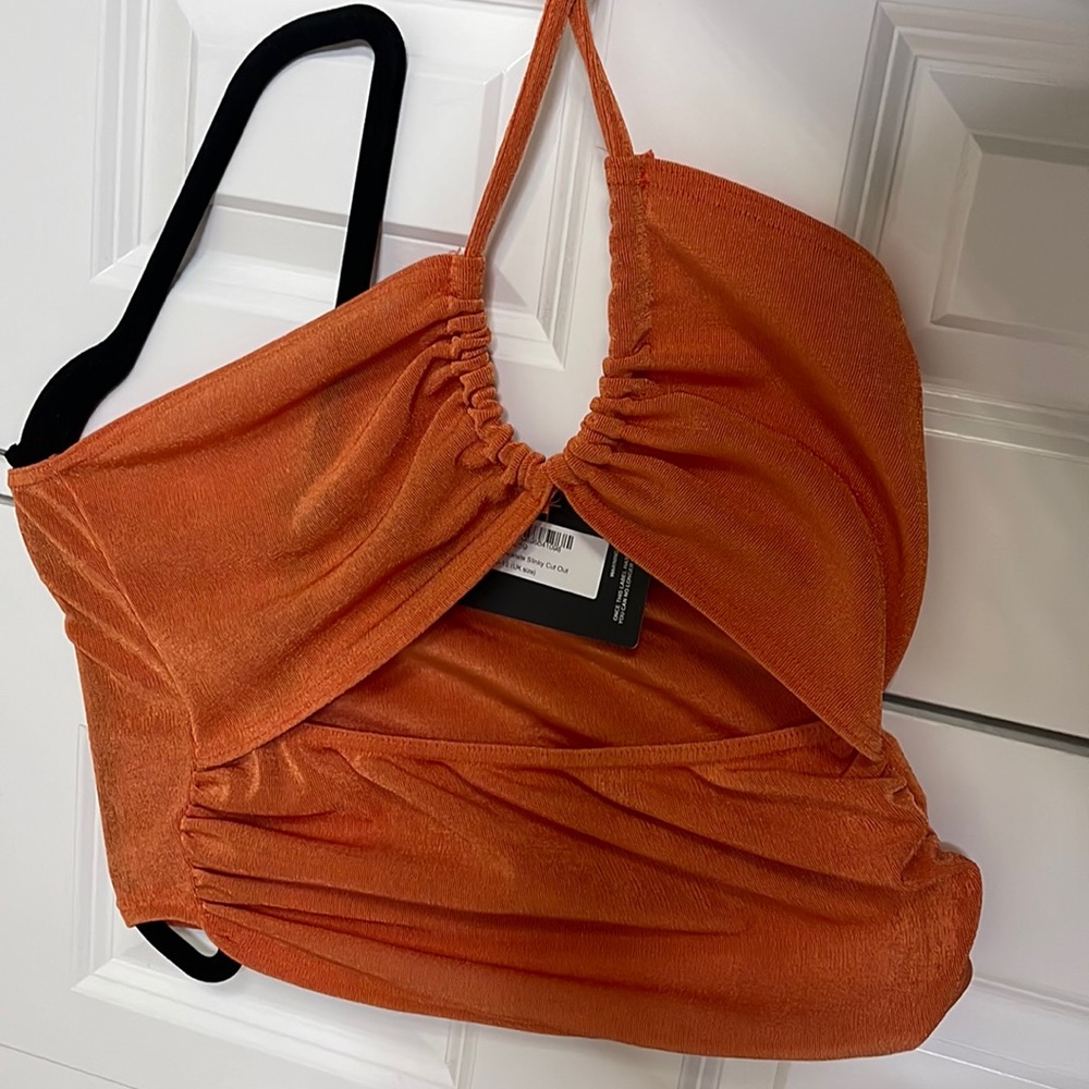 Orange pretty little thing cut out top